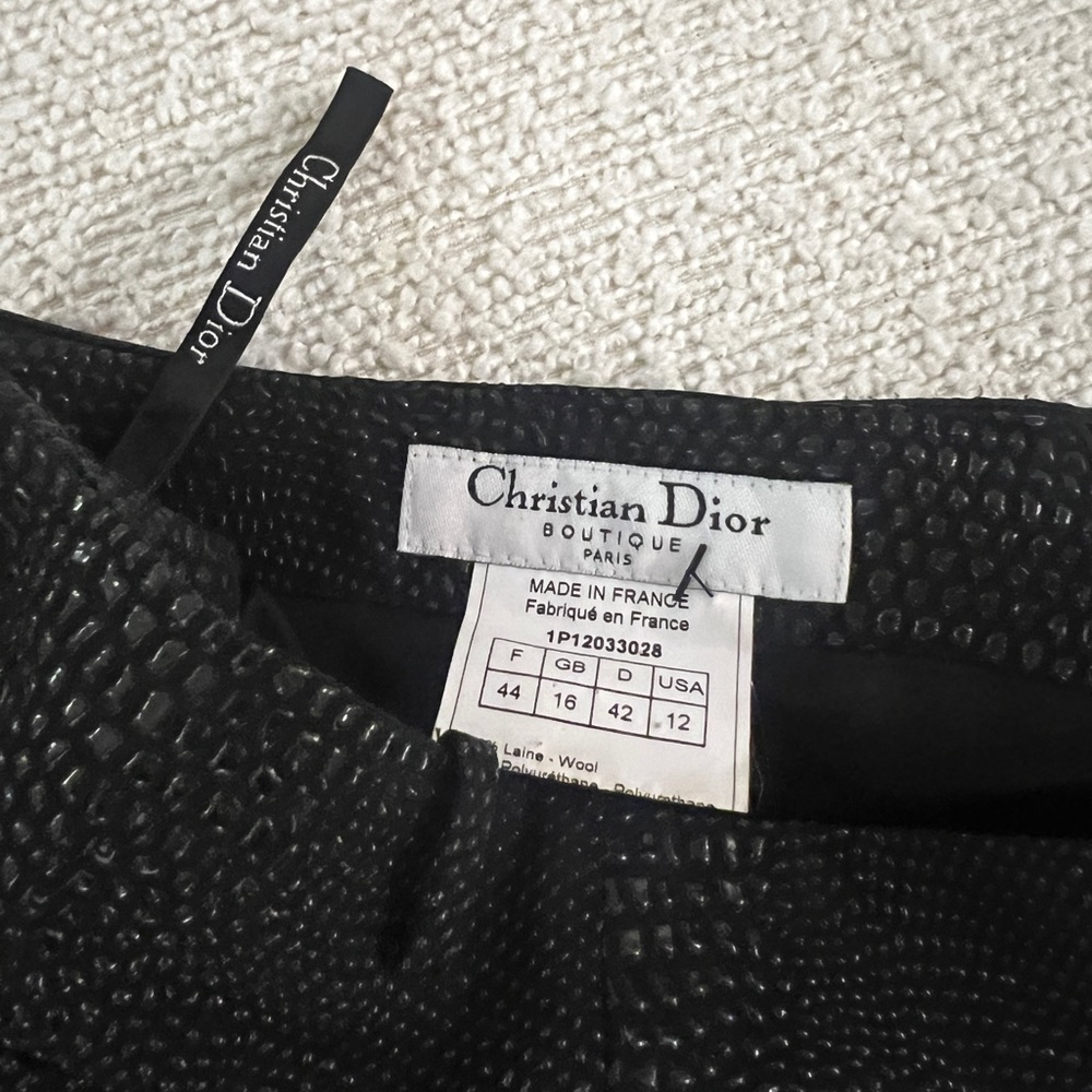 Vintage Galliano for Christian Dior Leather print double belted skirt - Picture 4 of 4